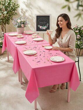 54 x 108 Rectangular Plastic Tablecloths Tablecovers, Lot of 2